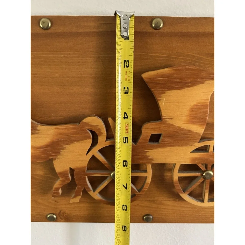 Vintage Handmade 3D Wooden Wall Decor Horse & Buggy‎ Country Farmhouse